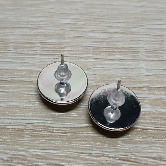 Handmade Silver Tone with Green Tree of Life Stud Earrings Fashion Jewelry #86 - Picture 5 of 11